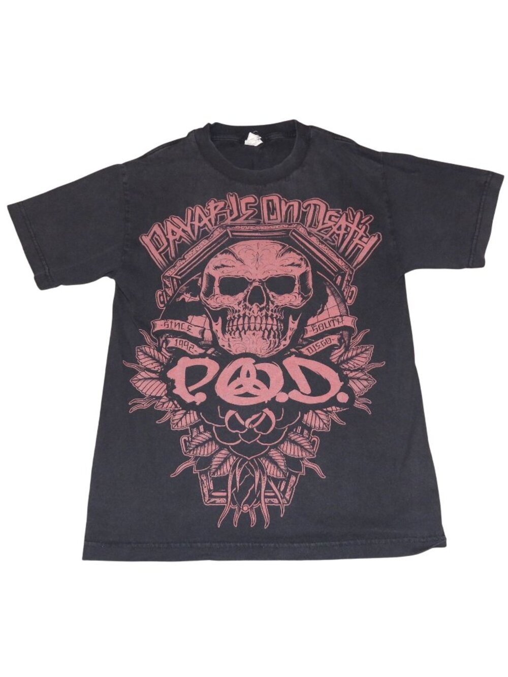 Vintage Y2K POD Payable on Death Black Tour Band Tee T-Shirt Adult Small